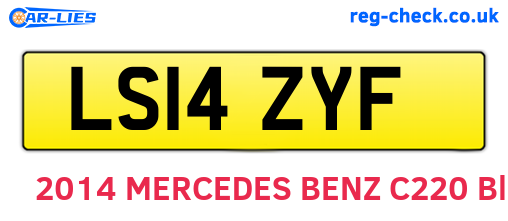 LS14ZYF are the vehicle registration plates.