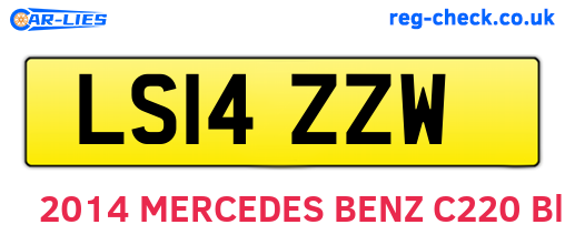 LS14ZZW are the vehicle registration plates.