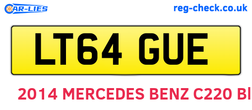 LT64GUE are the vehicle registration plates.