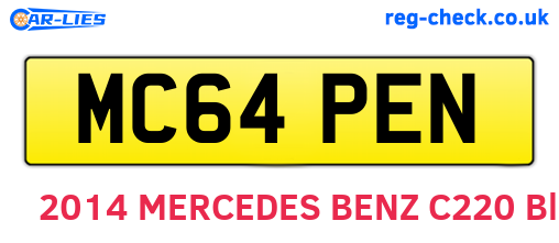 MC64PEN are the vehicle registration plates.