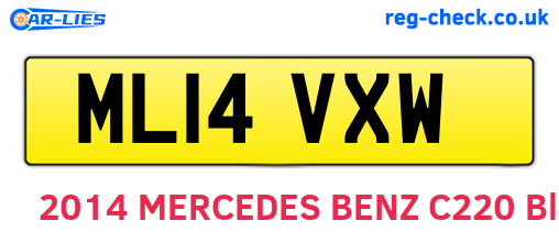 ML14VXW are the vehicle registration plates.