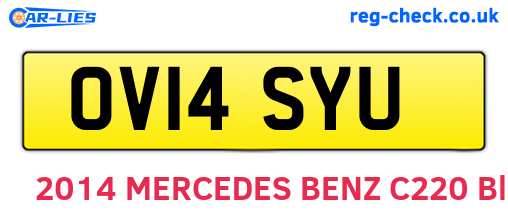 OV14SYU are the vehicle registration plates.
