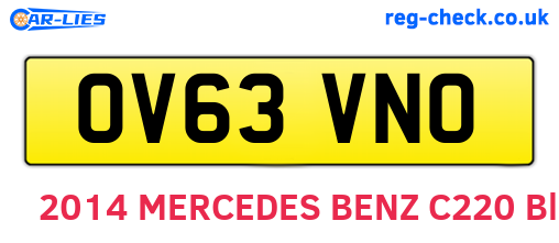 OV63VNO are the vehicle registration plates.