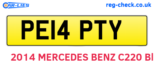 PE14PTY are the vehicle registration plates.