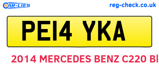 PE14YKA are the vehicle registration plates.