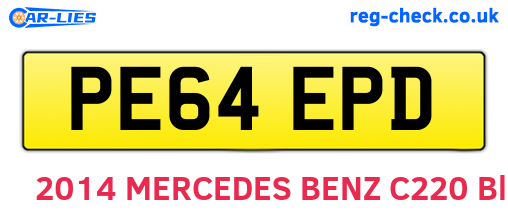PE64EPD are the vehicle registration plates.