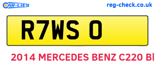 R7WSO are the vehicle registration plates.