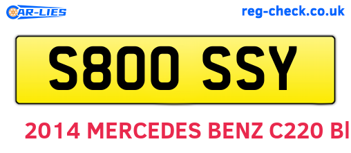 S800SSY are the vehicle registration plates.