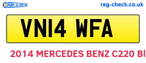 VN14WFA are the vehicle registration plates.