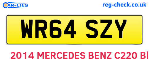 WR64SZY are the vehicle registration plates.