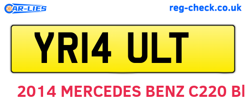 YR14ULT are the vehicle registration plates.