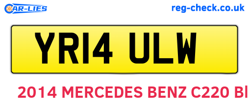 YR14ULW are the vehicle registration plates.