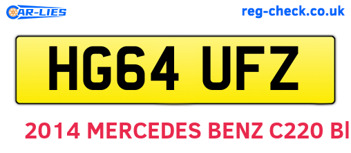 HG64UFZ are the vehicle registration plates.
