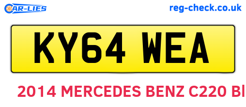 KY64WEA are the vehicle registration plates.