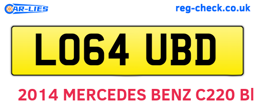 LO64UBD are the vehicle registration plates.