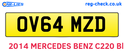 OV64MZD are the vehicle registration plates.