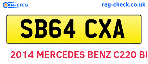 SB64CXA are the vehicle registration plates.