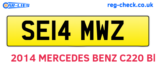 SE14MWZ are the vehicle registration plates.