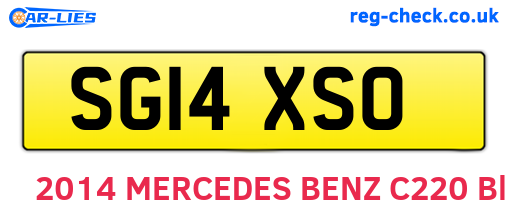 SG14XSO are the vehicle registration plates.