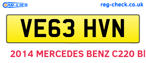 VE63HVN are the vehicle registration plates.