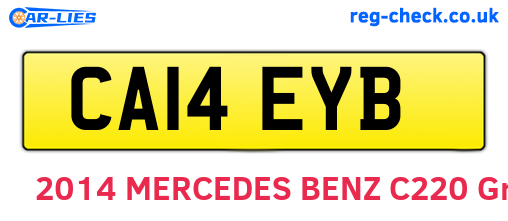 CA14EYB are the vehicle registration plates.
