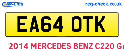 EA64OTK are the vehicle registration plates.