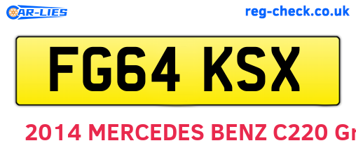 FG64KSX are the vehicle registration plates.