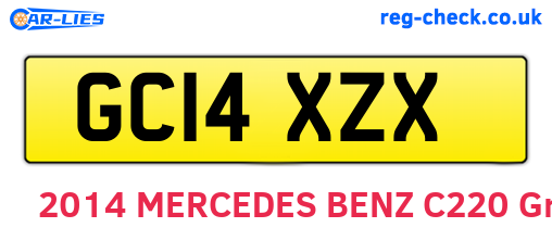 GC14XZX are the vehicle registration plates.