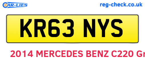KR63NYS are the vehicle registration plates.