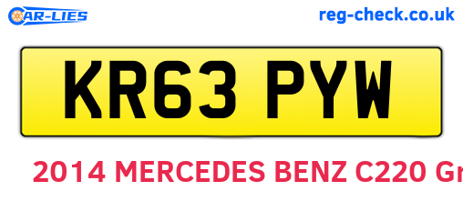 KR63PYW are the vehicle registration plates.