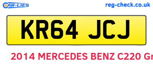 KR64JCJ are the vehicle registration plates.