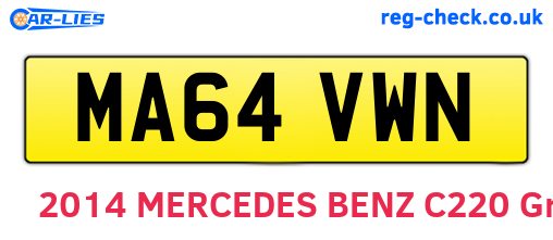 MA64VWN are the vehicle registration plates.