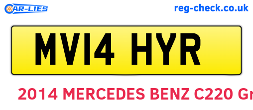 MV14HYR are the vehicle registration plates.