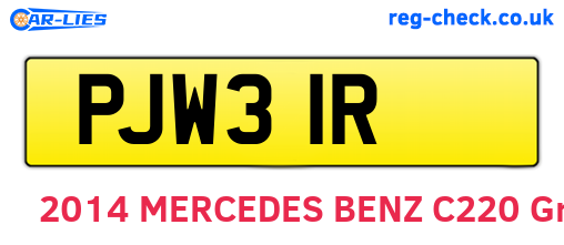 PJW31R are the vehicle registration plates.
