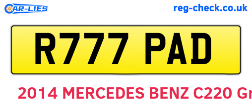 R777PAD are the vehicle registration plates.