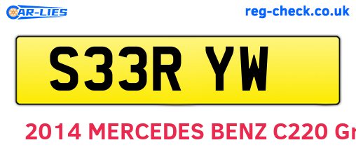 S33RYW are the vehicle registration plates.