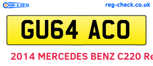 GU64ACO are the vehicle registration plates.
