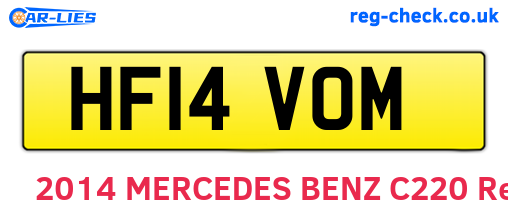 HF14VOM are the vehicle registration plates.