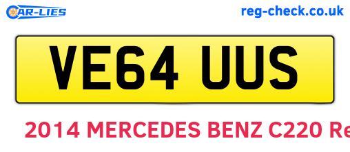 VE64UUS are the vehicle registration plates.