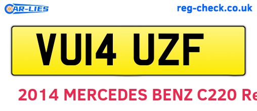 VU14UZF are the vehicle registration plates.