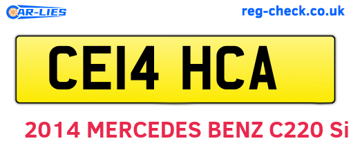 CE14HCA are the vehicle registration plates.