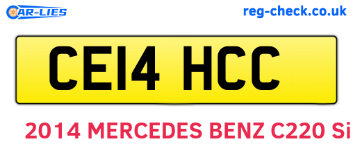 CE14HCC are the vehicle registration plates.