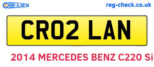 CR02LAN are the vehicle registration plates.