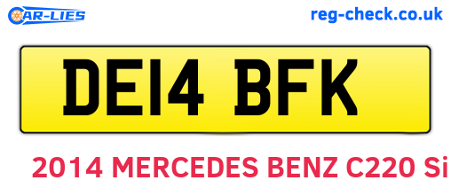 DE14BFK are the vehicle registration plates.