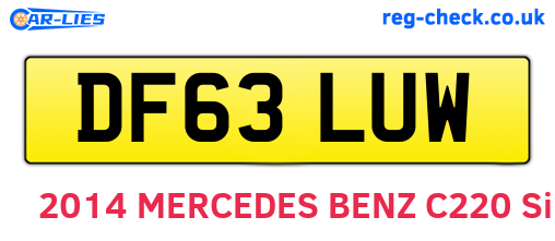 DF63LUW are the vehicle registration plates.
