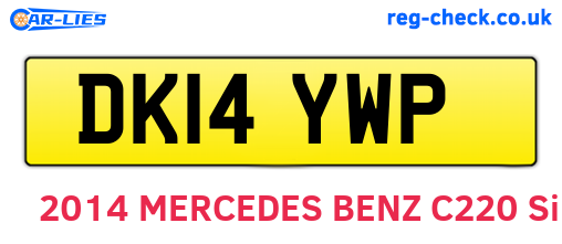 DK14YWP are the vehicle registration plates.