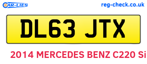 DL63JTX are the vehicle registration plates.