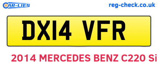 DX14VFR are the vehicle registration plates.