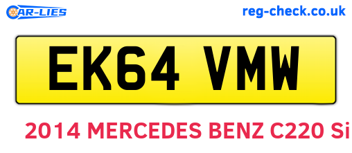 EK64VMW are the vehicle registration plates.