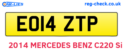 EO14ZTP are the vehicle registration plates.
